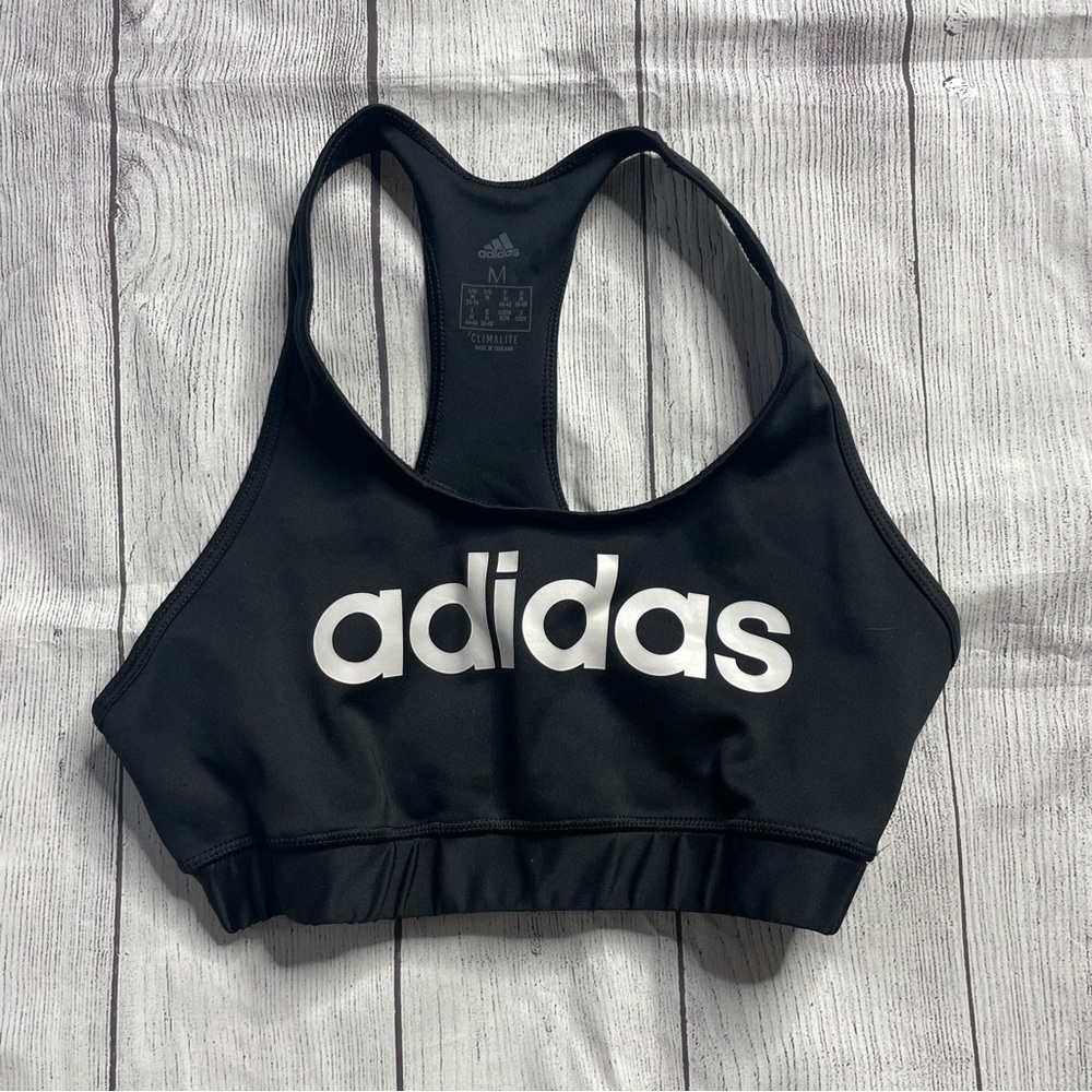 Adidas Black Logo Sports Bra